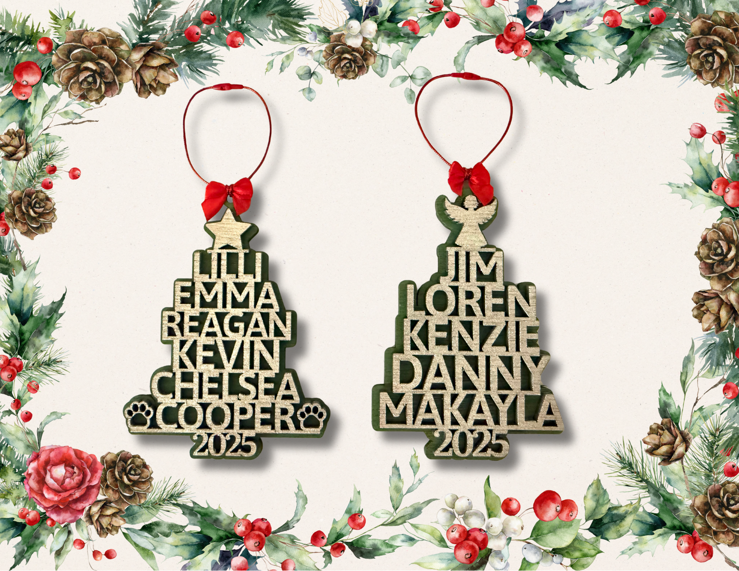 Personalized Ornament Family Name Tree
